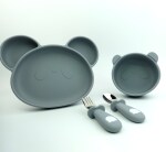 Cute Panda Shape Toddler Set - Baby led Weaning & Self Feeding with Strong Suction Divider Plate