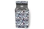 Stylista Waterproof Washing Machine Cover for Fully Automatic Top Load 7kg to 7.5kg Abstract Pattern Grey
