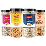 YUM YUM Dry Fruits Combo 1kg Badam, Pista, Kaju & Akhrot (Walnuts, Pistachios, Cashews & Almonds) 4x250g