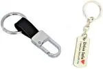 Blue Aura Ecstasy Multicolor Leather, Metal Drive Safe Keychain With Keychains For Husband, Wife Key Chain (Pack Of 2)