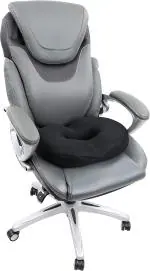 Fazista Donut Ring Pillow Home Office, Chair Pad, Car, Pain Relief for Hemorrhoid/Piles Back / Lumbar Support (Black)