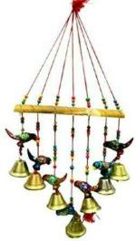 SPHINX Rajasthani Handcrafted Multicolour Parrot with Bell Wall Hanging (Height Approx. 60 cms/23.6 inches) - 1 Piece