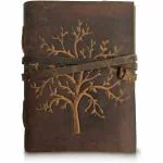 CAVALO - Be Unique Tree Embossed Leather Diary, Brown Colour Antique Handmade Leather Bound Notepad for Men and Women 7 x 5 Inches, Gift for any one