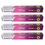 Freshee Pack of 4 x 30 Gram Aluminium Silver Foil Roll, 11 Micron Thick Disposable Foil Paper For Kitchen Food Wrapping, Packing, Parcel