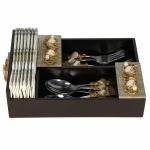 COCKTAIL Wooden MDF -Sleeping Combo Spoon Stand, Napkin Holder ,Cutlery Holder for Dining Table, Kitchen -Brown