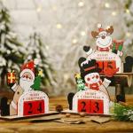My Party Suppliers Christmas Advent Calendar - Wooden Christmas Countdown New Calendar, Christmas Decorations Merry Holiday Ornaments Home Wooden House Santa Home Decor Pancake Christmas Ornaments