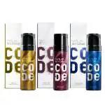 Wild Stone CODE Gold, Titanium and Iridium Body Perfume for Men, Pack of 3 (150ml each)|No Gas Deodorant|Long Lasting Body Spray