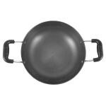 RBGIIT Hard Aodized Kadai Kadhai Works Decorative Serving Cooking Bartan With Stainless Steel Lid Fetting Handle HC-93