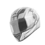 Western Era Proud45 ISI Marked Helmet Full Face Graphics UV Protect Visor (M, Black Glossy-Silver)