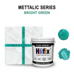 Hiifix Heavy Epoxy Grout for Tiles Gap Filling and Waterproofing for Home Use, Tile Grout and Sealant for Tiles Mettalic Series- Bright Green 1kg