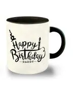 Whats Your Kick Dad Birthday Theme Happy Birthday Daddy Design Printed Black Ceramic Coffee and Tea Mug 325 ML