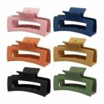 R4A CREATIONS RECTANGLE BIG CLAW CLIPS | 4 INCH GIANT MATTE RECTANGLE HAIR CLAW CLIPS FOR WOMEN AND GIRL'S RANDOM COLOR | PCS-4