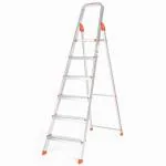 Bathla Advance 6 Step Orange Foldable Aluminium Ladder with Sure Hinge Technology 53 x 12 x 196 cm