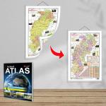 GOWOO 2 IN 1 CHATTISGARH POLITICAL AND PHYSICAL Map IN HINDI and SCHOOL ATLAS (ENGLISH) - MAPLITHO. | Set of 1 Chart + 1 Atlas |Maps for Political and Physical Awareness and School Atlas book.