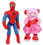 LVS TOYS - Spider-Man & Pink Long Doll Soft Toy for Kids, Children & Girls Playing Teddy Bear in Size of 40 & 45cm Long