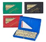 WIFI COLLECTION Dominoes Double Six Game Mini Set of 28 Travel Game Tile Size is 1 1/2 X 3/4 X 1/4 inches for Travel, Case Color May Vary.