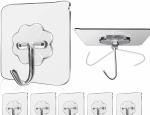Fourfox 10 Pcs Adhesive Nail J Wall Hooks for Hanging Kitchen Household and Bathroom Accessories