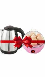 KIKEA Scarlet Electric Kettle 2 Litre, Hot Water, Tea, Coffee, Milk, Rice And Cooking Foods Kettle with Plastic Egg Boiler Electric Automatic Off 7 Egg Poacher For Steaming,Cooking Also Boiling
