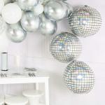 My Party Suppliers Multicolor Aluminum Foil Balloon Mirror Metallic Disco Ball Balloons for Party Decorations