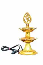 NSCC Golden OM Design Electric Diya Decorative Lamp for Temple and Diwali Decoration