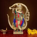 ARTVARKO Handwork Brass Krishna Idol Statue - 9 inch