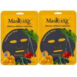Masking Charcoal Bamboo Facial Sheet Mask Skin Detox and Cleansing Hibiscus Apricot & Charcoal Sheet Mask for Women Men 25ml Each Pack of 02