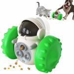 THE PAW STORY Pet Treat Dispensing Puzzle Slow Feeder Toys for Small and Medium Dogs,Fun Multifunction Interactive Chase Dog Cat Toys,Pet Leaky Food Tumbler Toy (Green)