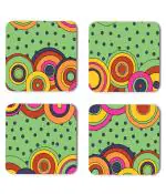Whats Your Kick Vector Design Green Design Printed Set of 4 Coaster With metal Stand
