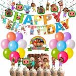 Party Propz Cocomelon Theme Birthday Decorations Combo For Kids -53 Pcs