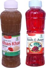 NATRAJ The Right Choice Khas Khas and Rooh-E-Azam Sharbat 750 ml Each (pack of 2)