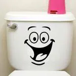 INKFENCE 31 cm Smiley Face Toilet Sticker Funny Bathroom Stickers Toilet Seat Sticker Vinyl Decal Self Adhesive Sticker