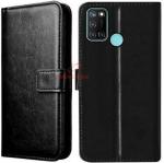 AmericHome Realme C17, Ralme 7i Black Rubber, Cloth, Artificial Leather Shock Proof Mobile Back Cover