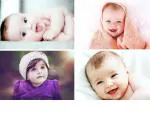 Craft Qila Self Adhesive Exclusive Cute Baby Posters Combo | Smiling Baby Poster | Poster for Pregnant Women | HD Baby Wall Poster for Room Decor CQ24(Size : 45 cm x 30 cm) Pack of 4