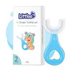 LITTLOO Baby U Shaped Silicone Tooth Brush Soft Bristles Manual Toothbrush - Pack of 1 (Blue)