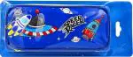 POKSI Space Racer Two Pocket Leatherite Pencil Pouch Space Racer Art Canvas Pencil Box l Set of 1 Multicolor
