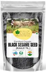 Bliss of Earth 500gm unhulled Black Sesame Seeds, Kaale Til, Fresh & Organic Fully Fiber Rich Great for Cooking & Baking