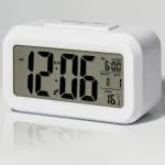 HEMIZA Digital Smart Backlight Battery Operated Alarm Table Clock With Automatic Sensor (D-White,Plastic, 28Wx51Lx20H Inches)