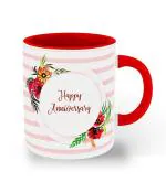 Whats Your Kick Anniversary Design Colourfull Printed Red Ceramic Coffee Mug 325 ML