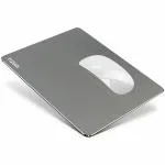 Tizum Mouse Pad, Ultra Slim Aluminium Mouse Mat with Anti-Slip Rubber Base (20 x 24 cm) Grey