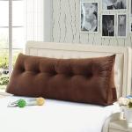 Indian Décor Cotton Modern Double Head Triangular Sofa Pillow Soft Back Large Protection Waist Bed Dual Comfort Mattress (Brown, 150x21x50cm, 803035 )
