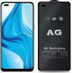 Ragro Matte Black Tempered Glass Guard For Oppo F17 Pro