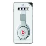 GADGETSWRAP Printed Vinyl Skin Sticker for Samsung Galaxy S10 - White Headphones