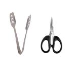First Front Stainless Steel Momo Tong with Kitchen , Multipurpose Use Mini Scissor and Multicolour, Pack of 2