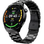 beatXP Vega X 1.43 inch (3.6 cm) Super AMOLED Display, One-Tap Bluetooth Calling Smart Watch, Metal Body, Rotary Crown, 466 * 466px, 500 Nits Brightness (Black Metal Chain)