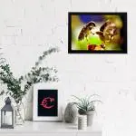 Ecraftindia Playing Birds Matt Texture UV Art Painting 35 X 25 cm