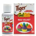 TIGER Red Velvet Gel Premium Food Colour for Baking Cakes, Ice creams, Cookies, Jellies, Pudding, Decorations, Jams, Chocolates, Edible And Gluten Free, Vegetarian - Pack of 1