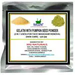 MGBN Gelatin With Pumpkin Seed Powder 2 In 1 Uses For Face Mask, Hair Removal Skin Care 125 gm