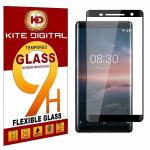 Kite Digital Nokia 8 Sirocco Black 5D Premium Tempered Glass Screen Protector Slim 9H Hard 2.5D