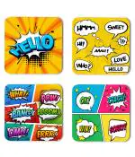 Whats Your Kick Funny Vectors Funny Multiple Quotes With Super Printed Set of 4 Coaster With Metal Stand