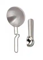 Urban Buy Aluminium Tadka Pan with Steel Ice Cream Scoop and Multicolour, Pack of 2